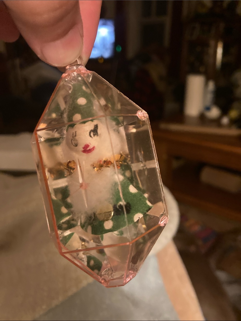 Vintage jewel brite elf ornament